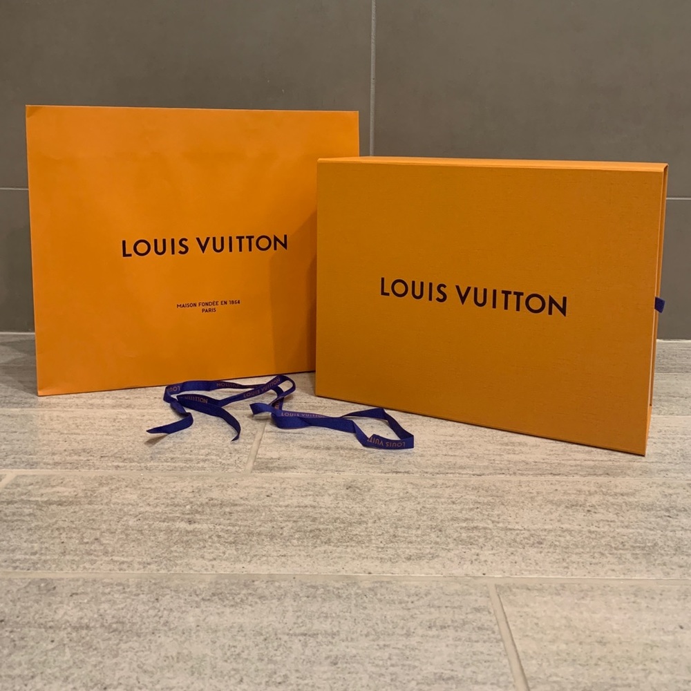 Authentic Louis Vuitton Shopping Bag, Box, & Ribbon